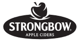 Logo Strongbow Apple Ciders có cung tên và chữ trắng trên nền đen