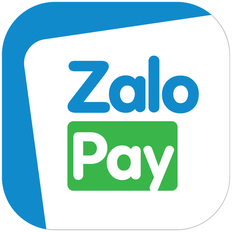 Logo Zalo Pay chữ xanh dương và xanh lá trên nền trắng